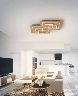 Inteligentní stropní svítidla Q-Smart-Home Paul Neuhaus Q-LINEA LED stropní světlo dřevo 60cm