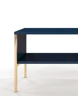 Konferenční stolky Expedo Konferenční stolek STEP, 80x44x37, modrá/zlatá