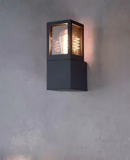 Moderní venkovní nástěnná svítidla Light Impressions Deko-Light nástěnné přisazené svítidlo - Facado II hranaté tónované, 1x max 20 W, šedá 731151