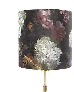 Stolni lampy Stolní lampa zlatá / mosaz se sametovým odstínem květiny 25 cm - Parte