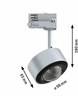 Svítidla pro Paulmann 3fázové kolejnice PAULMANN ProRail3 LED lištový spot Aldan 800lm 8,2W 4000K 230V stříbrná/černá