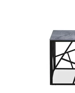 Stolky do obývacího pokoje HALMAR Odkládací stolek UNIVERSE 2 55 cm šedý/černý