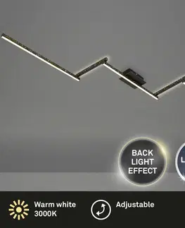 Designová stropní svítidla BRILONER LED nástěnné a stropní svítidlo, 227 cm, 24 W, 2800 lm, černá BRILO 3719-055