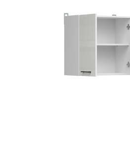 Kuchyňské linky JAMISON, skříňka horní 60 cm, bílá/bílá křída lesk 