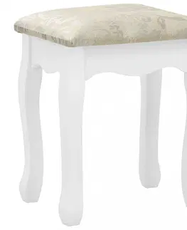 Toaletní Toaletní stolek s taburetem Dekorhome Tmavě šedá