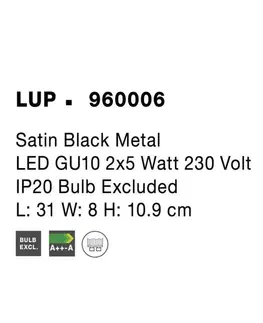 Moderní bodová svítidla NOVA LUCE bodové svítidlo LUP saténový černý kov GU10 2x5W 230V IP20 bez žárovky 960006