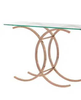 Psací stoly, boční stolky a konzoly Boční stolek Chica rose gold 128x40x79cm
