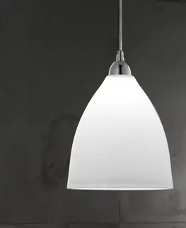Závěsná světla Fabas Luce Skleněné závěsné světlo PROVENZA, 20 cm, bílá