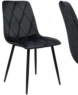 Židle TZB Čalouněná jídelní židle MADISON samet černá