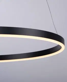 Závěsná světla JUST LIGHT. Závěsné svítidlo Ritus LED, Ø 58,5 cm, antracitová barva