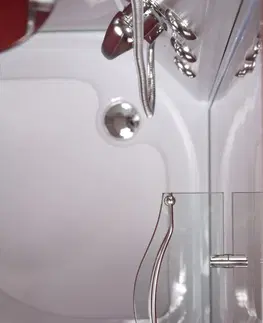Sprchové vaničky HOPA Čtvrtkruhový sprchový box GRANADA BARVA rámu Chrom/Leštěný hliník (ALU), Rozměr A 90 cm, Rozměr B 90 cm, Vanička HL Akrylová vanička OLBGRA90CMBV+OLBGRA90V