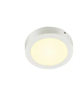 Klasická stropní svítidla SLV BIG WHITE SENSER 18 Indoor, stropní LED svítidlo kruhové, bílé, 3000K 1003015