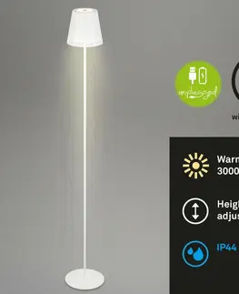 LED stojací lampy BRILONER LED nabíjecí stojací svítidlo 130 cm 3,5 W 400lm bílé BRILO 1438016