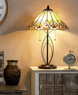 Stolní lampy Clayre&Eef Stolní lampa 5186 s jantarovým stínidlem