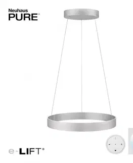 LED lustry a závěsná svítidla PAUL NEUHAUS LED závěsné svítidlo PURE-E-CLIPSE hliník elektricky nastavitelná výška 2700-5000K PN 2561-95