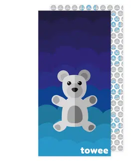 Ručníky Towee Rychleschnoucí osuška Teddy Bear modrá, 70 x 140 cm