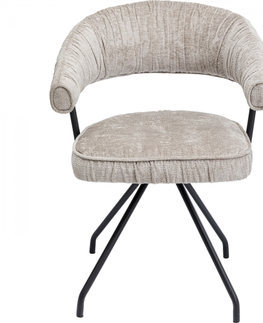 Otočné židle KARE Design Otočná židle Arabella stříbrná