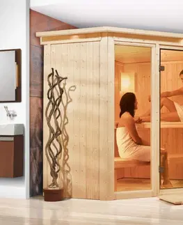 Sauny Interiérová finská sauna 245 x 245 cm Dekorhome