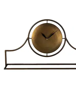 Hodiny Zlato hnědé kovové stolní hodiny Alis - 58*11*33 cm / 1*AA Clayre & Eef 6KL0714