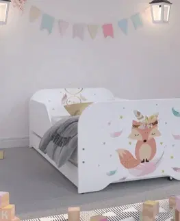Dětské postele Úchvatná dětská postel 160 x 80 cm s rozkošnou liškou