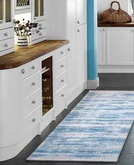 Běhouny Moderní kuchyňský koberec v modré barvě Šířka: 160 cm | Délka: 220 cm