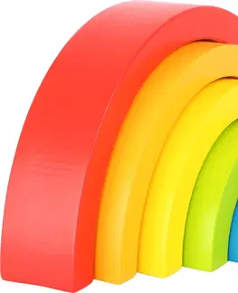 Dřevěné hračky Small foot Skládací kostky RAINBOW vícebarevné