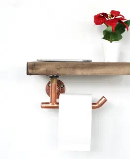 Koupelnové doplňky Kalune Design Nástěnný držák COP XVI růžově zlatý/hnědý