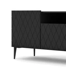 TV stolky ARTBm TV stolek DIUNA 193 2D1K | černý mat Provedení: Černý mat / černá podnož