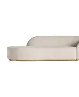 Luxusní a designové sedačky Estila Art deco buklé sedačka Minneapolis v bílé barvě se zlatou kovovou podstavou 237cm