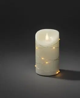 LED svíčky Konstsmide Christmas Vosková svíčka bílá barva světla teplá bílá 17,8cm