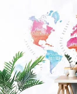 Tapety mapy Tapeta akvarelová mapa světa