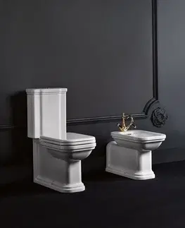 Záchody KERASAN WALDORF WC kombi, spodní/zadní odpad, bílá-chrom WCSET04-WALDORF