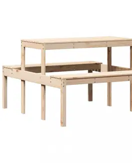 Grily Piknikový stůl 110 x 134 x 75 cm masivní borové dřevo