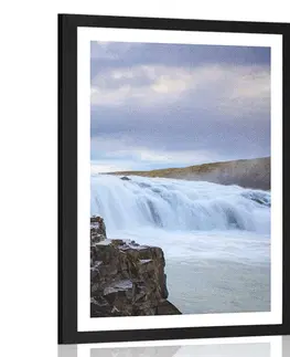 Příroda Plakát na paspartu islandské vodopády