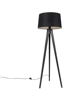 Stojaci lampy Stativ černý s plátnem odstín černá 45 cm - Stativ Classic