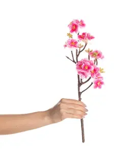 Umělé květiny Broskvová větev 40cm fuchsia