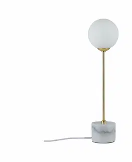 Lampy na noční stolek Paulmann stolní lampa Neordic Moa 1-ramenné mramor bílá/zlatá mat 796.61 P 79661