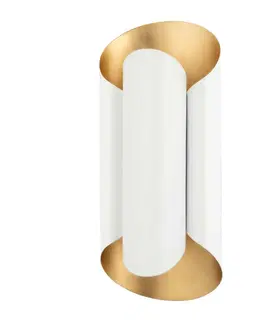 Designová nástěnná svítidla HUDSON VALLEY nástěnné svítidlo BANKS ocel zlatá/bílá E27 2x40W 8500-GL/WH-CE