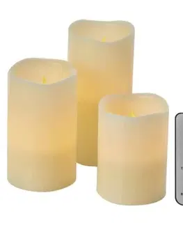 Svíčky EMOS Vosková LED svíčka Candas s ovladačem 3 ks teplá bílá