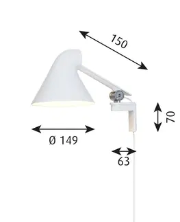 Nástěnná svítidla Louis Poulsen Louis Poulsen NJP LED nástěnné světlo krátké, bílá
