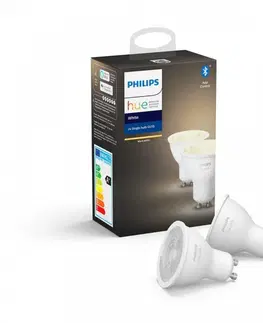 LED žárovky PHILIPS HUE Hue Bluetooth LED White žárovka GU10 5.2W 400lm 2700K set 2 ks
