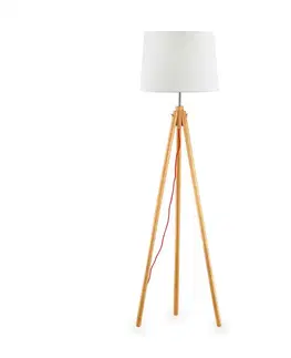 Dřevěné stojací lampy Ideal Lux YORK PT1 BIANCO - 121406