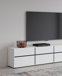 TV stolky Televizní stolek BONIFACIO 4D4S, bílá/černá