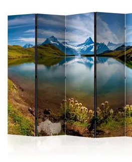Paravány Paraván Lake with mountain reflection Switzerland Dekorhome 225x172 cm (5-dílný)