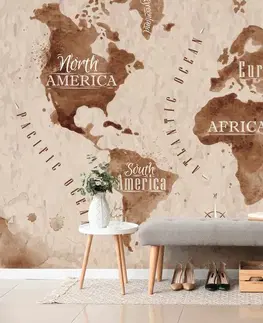 Tapety mapy Tapeta mapa světa v retro provedení
