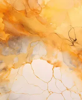 Mramorové tapety Tapeta imitace žlutý mramor