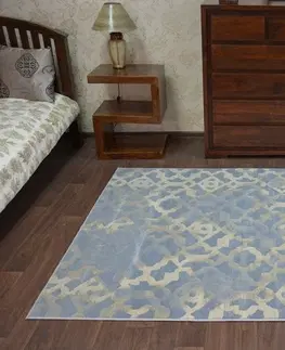 Koberce a koberečky Dywany Lusczow Kusový koberec DROP JASMINE 454 mlha / světle modrý, velikost 133x190