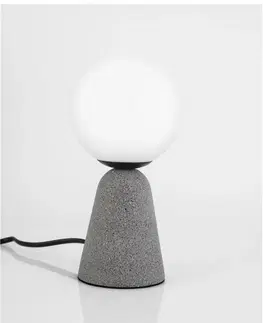 Designové stolní lampy NOVA LUCE stolní lampa ZERO šedý beton a opálové sklo G9 1x5W 230V IP20 bez žárovky 9577010