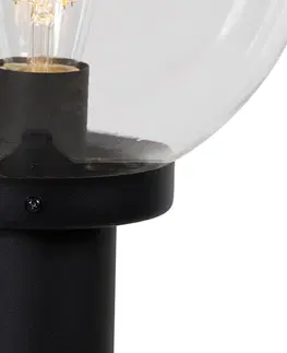 Venkovni stojaci lampy Stojací venkovní svítidlo černé s čirou koulí 100 cm IP44 - Sfera