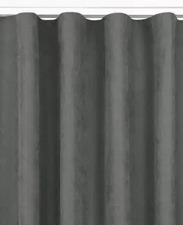 Záclony HOMEDE Závěs MILANA klasická transparentní vlnovka 7 cm šedý, velikost 140x175